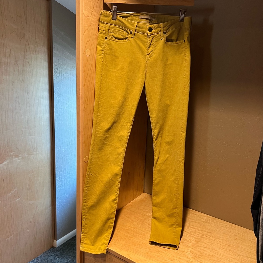 Vince. Gold skinny pant, size 28, 3” rise, 30” inseam, stretchy